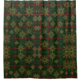 Steampunk Snowflake Red och Grönt Tartan