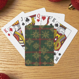Steampunk Snowflake Red och Grönt Tartan Casinokort