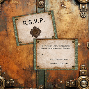 Steampunk Soiree Victorian Bröllop OSA Kort