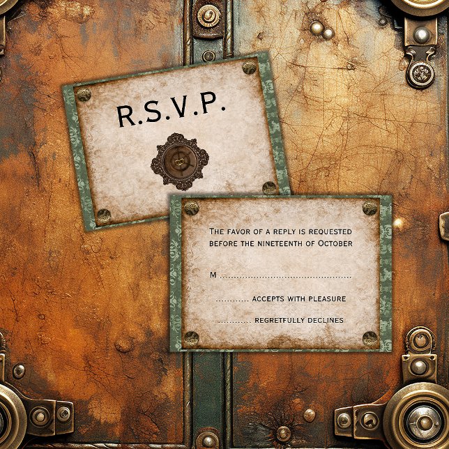 Steampunk Soiree Victorian Bröllop OSA Kort (Skapare uppladdad)