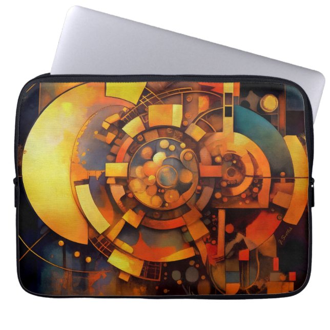 Steampunk Solär Mechanisk Abstrakt Konst Laptop Fodral (Framsidan)