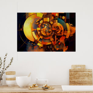 Steampunk Solmechanism Abstrakt Poster