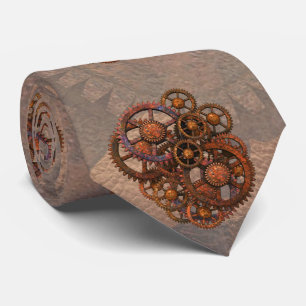 Steampunk som rostig metall utrustar med, skuggar slips