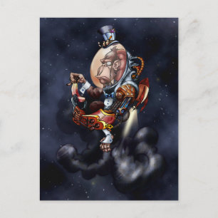 Steampunk Space Chimp Vykort