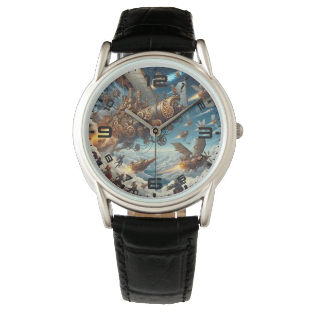 Steampunk Space Fleet Watch Armbandsur (Framsida)