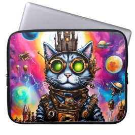 Steampunk Space Kat I Laptop Fodral