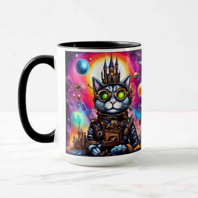 Steampunk Space Kat I Mugg (Vänster)