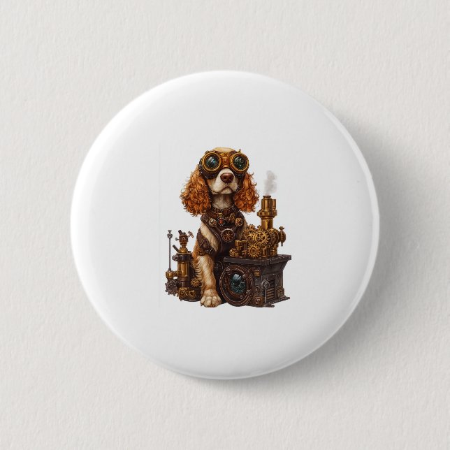 Steampunk Spain � Victorian Hund Inventor Knapp (Framsida)