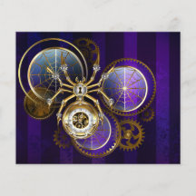 Steampunk Spider på Lila Background