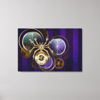Steampunk Spider på Lila Background