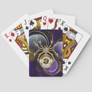 Steampunk Spider på Lila Background Casinokort