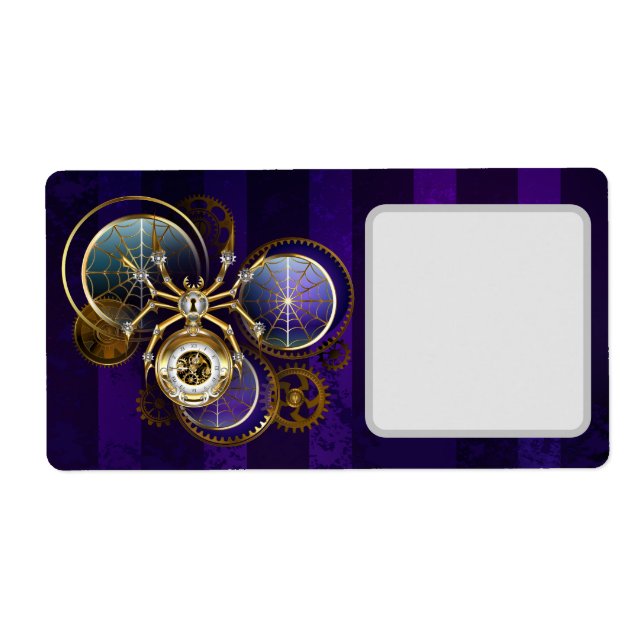 Steampunk Spider på Lila Background Fraktsedel (Framsidan)