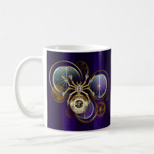 Steampunk Spider på Lila Background Kaffemugg