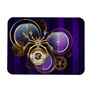Steampunk Spider på Lila Background Magnet