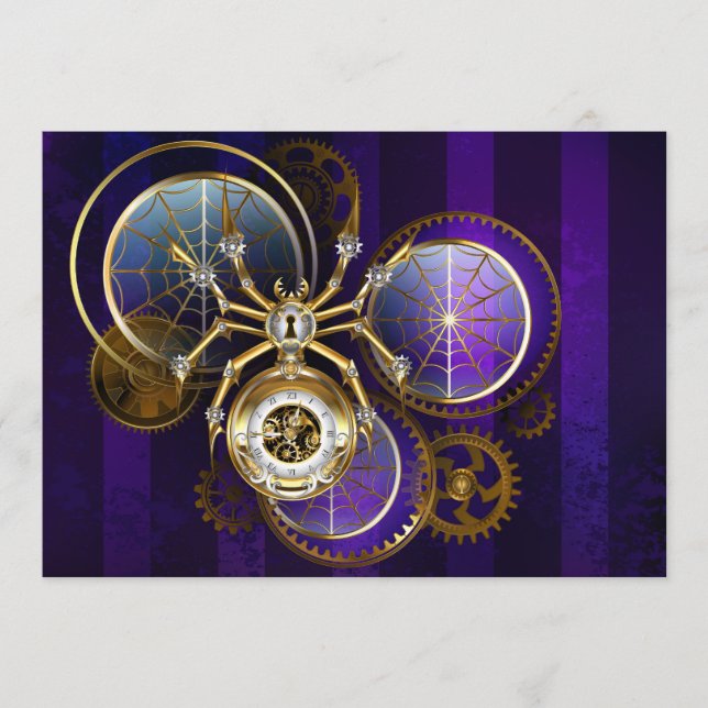Steampunk Spider på Lila Background Meny (Framsida)