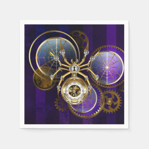 Steampunk Spider på Lila Background Pappersservett