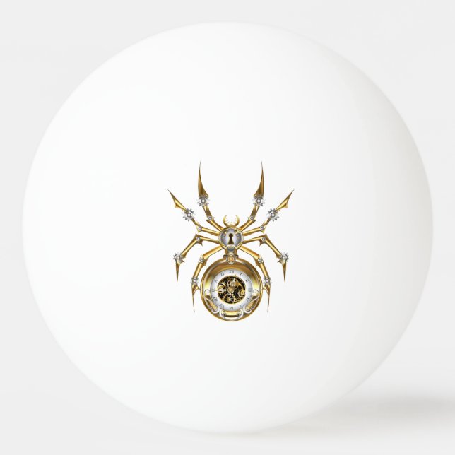 Steampunk Spider på Lila Background Pingisboll (Framsidan)
