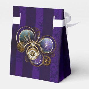 Steampunk Spider på Lila Background Presentaskar