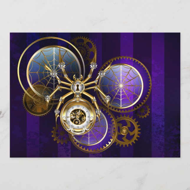 Steampunk Spider på Lila Background Program (Framsida)