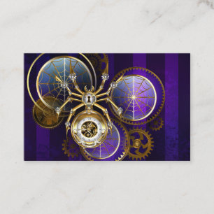 Steampunk Spider på Lila Background Rabattkort