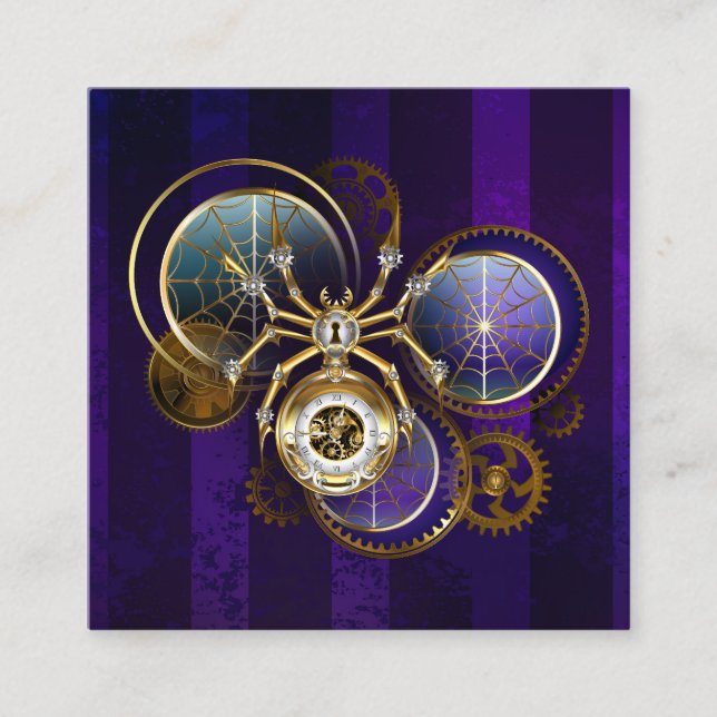 Steampunk Spider på Lila Background Rabattkort (Framsida)