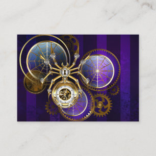 Steampunk Spider på Lila Background Rabattkort