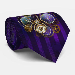 Steampunk Spider på Lila Background Slips