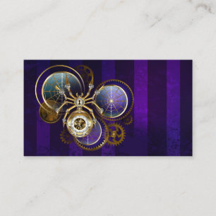 Steampunk Spider på Lila Background Visitkort
