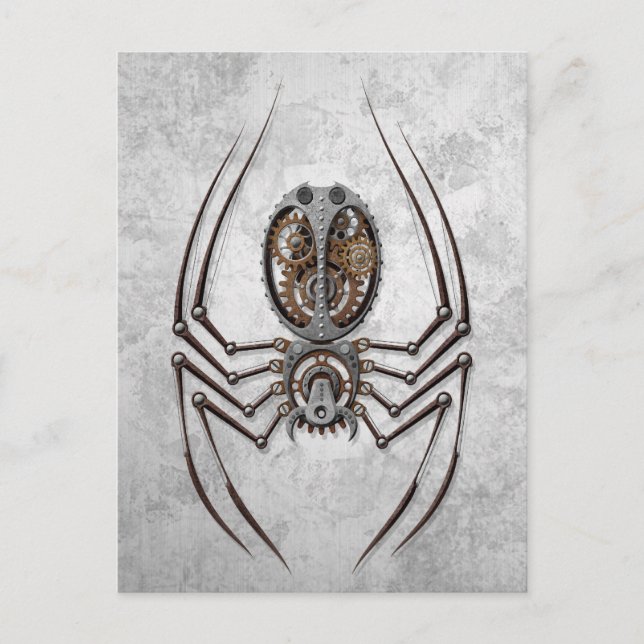 Steampunk Spider på Rough Steel Vykort (Framsida)
