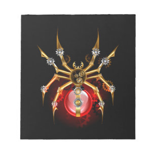 Steampunk spider på svart anteckningsblock