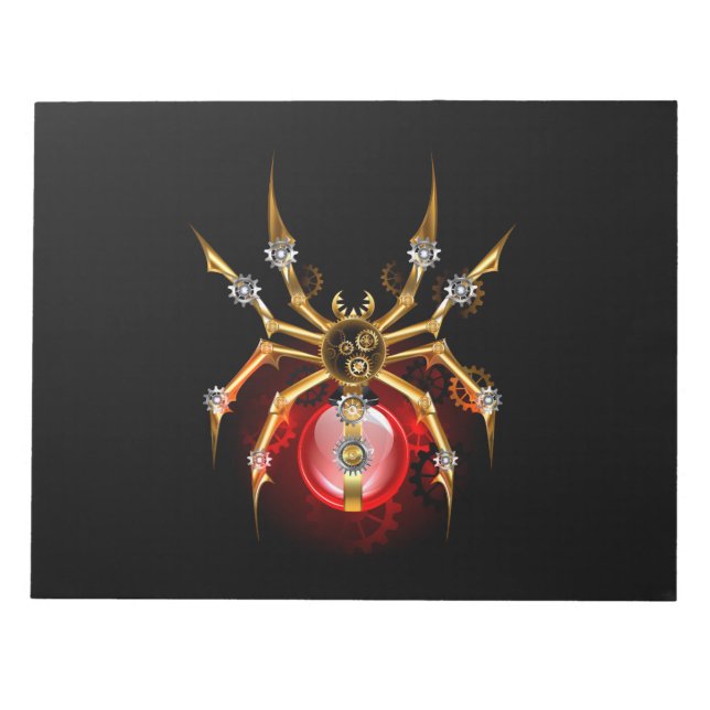 Steampunk spider på svart anteckningsblock (Framsida)