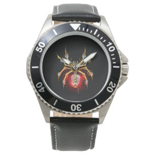 Steampunk spider på svart armbandsur