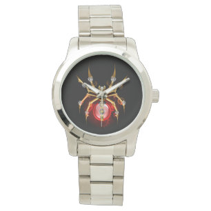 Steampunk spider på svart armbandsur