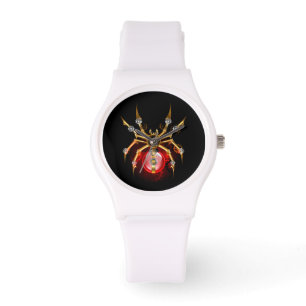 Steampunk spider på svart armbandsur
