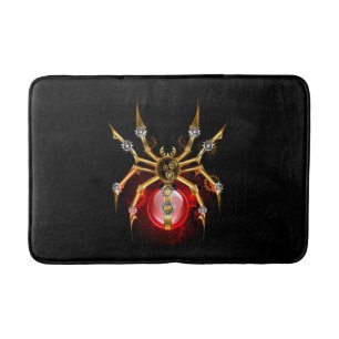 Steampunk spider på svart badrumsmatta