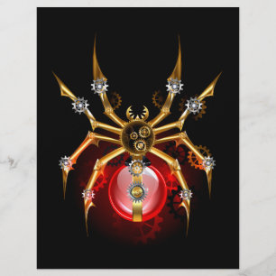 Steampunk spider på svart brevhuvud