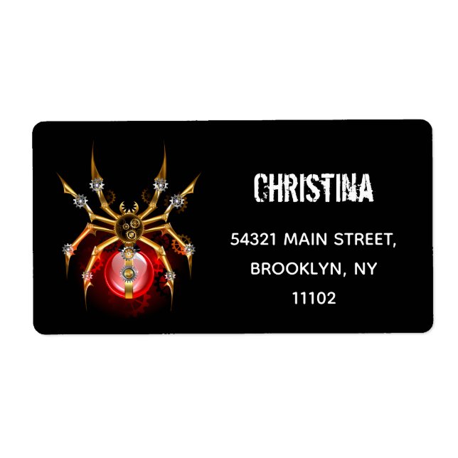 Steampunk spider på svart fraktsedel (Framsidan)