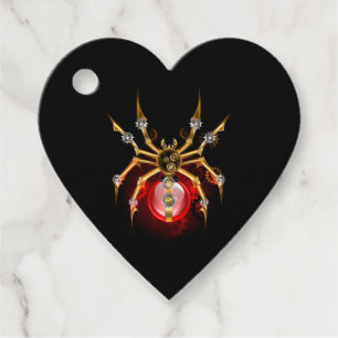 Steampunk spider på svart gåvor etiketter