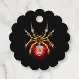 Steampunk spider på svart gåvor etiketter
