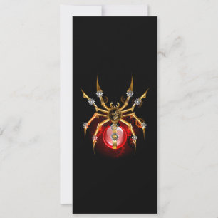 Steampunk spider på svart kort