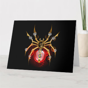Steampunk spider på svart kort