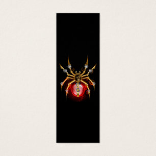 Steampunk spider på svart litet visitkort