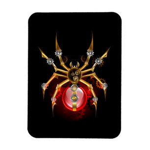 Steampunk spider på svart magnet