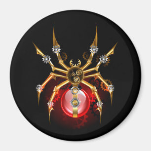 Steampunk spider på svart magnet
