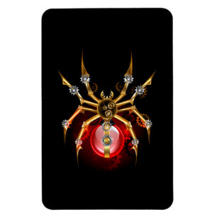 Steampunk spider på svart magnet