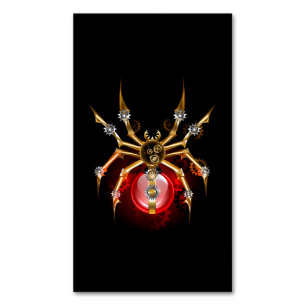Steampunk spider på svart magnetiska visitkort