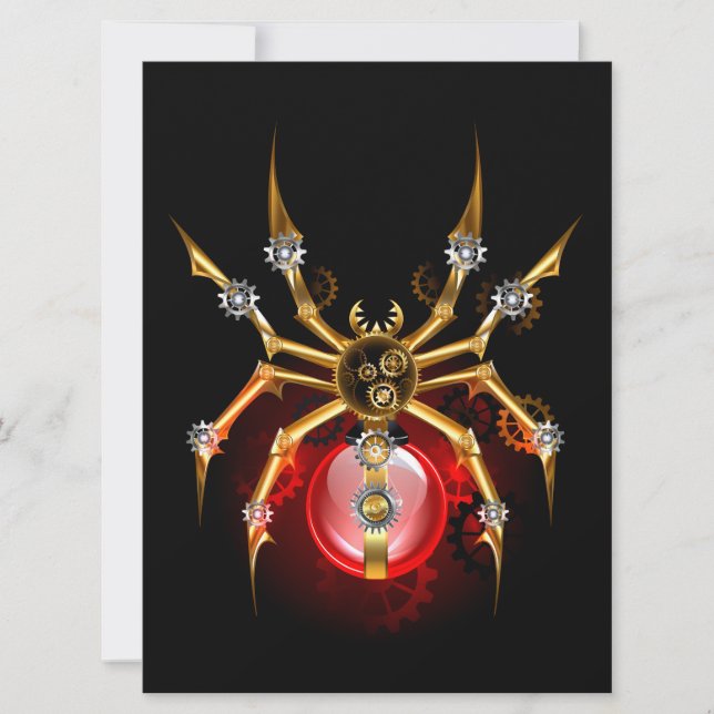 Steampunk spider på svart meddelande (Framsida)