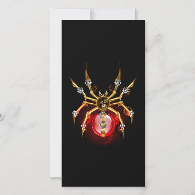 Steampunk spider på svart meddelande (Framsida)