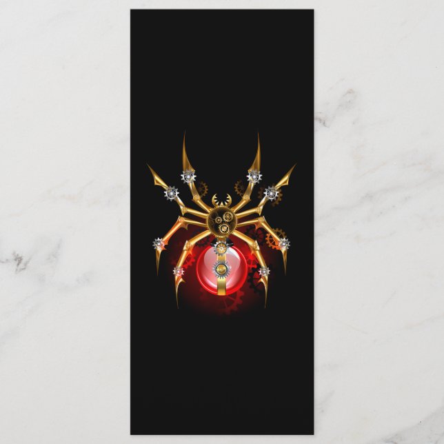 Steampunk spider på svart meny (Framsida)