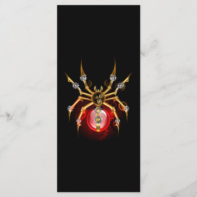 Steampunk spider på svart meny (Framsida)